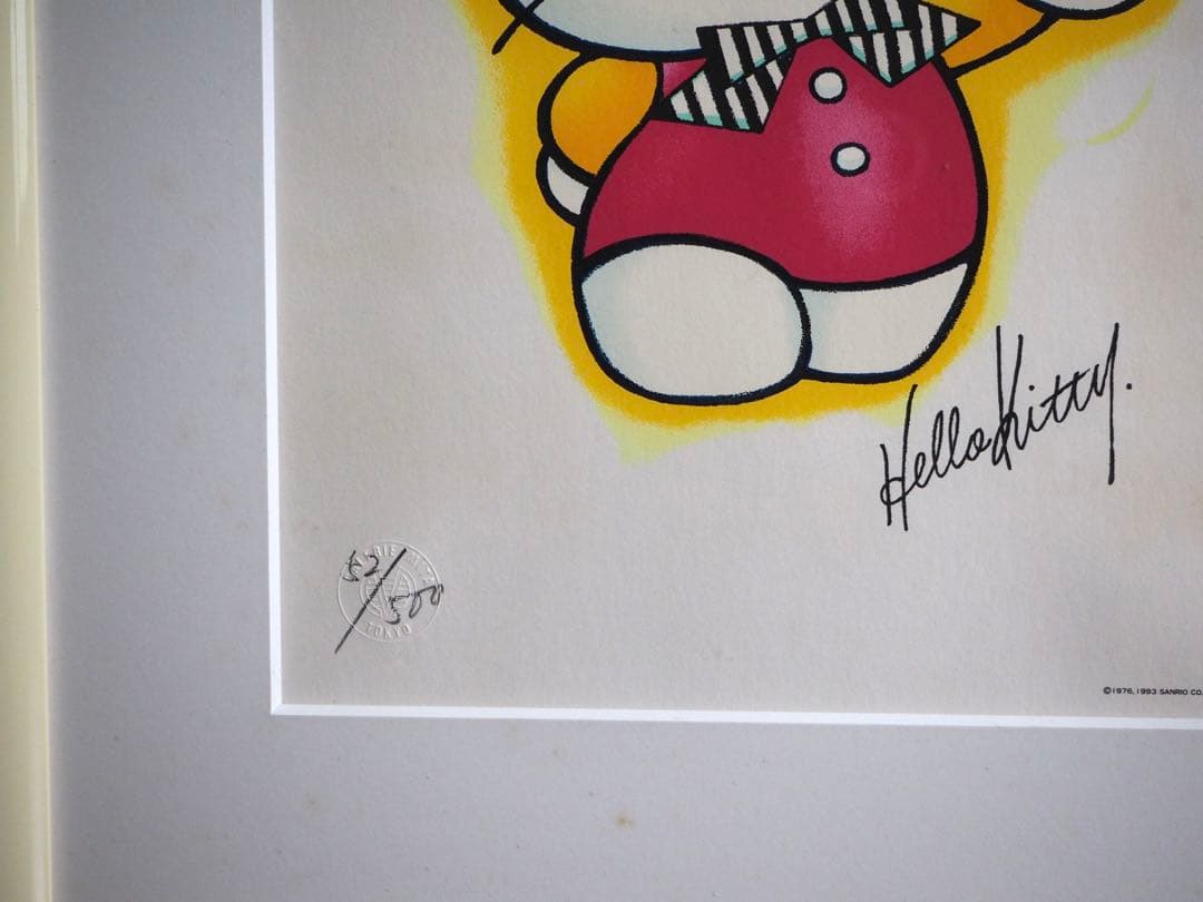 真作■ハローキティ シルクスクリーン 版画■絵画 サンリオ ディズニー マイメロ
