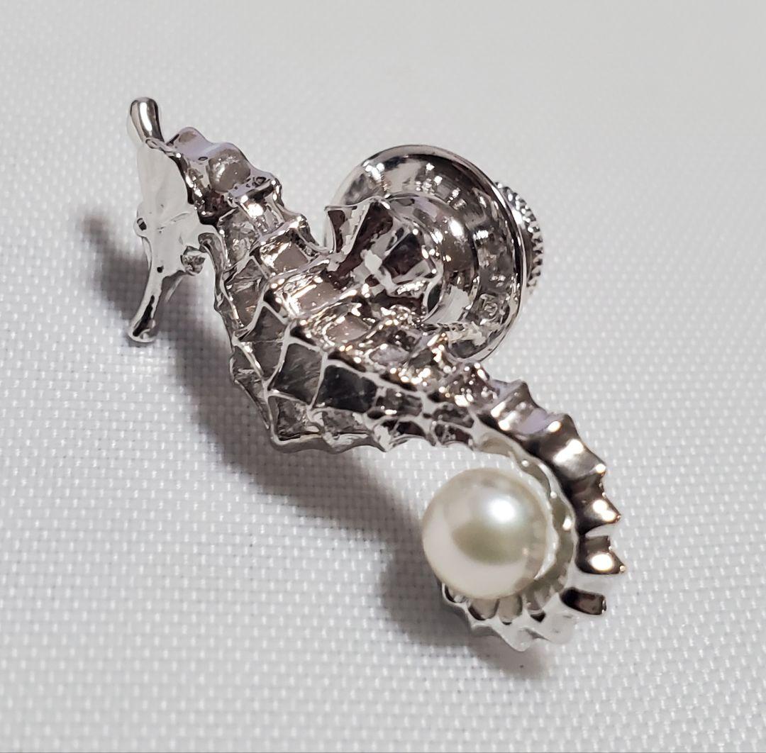 MIKIMOTO タツノオトシゴ パール ピンブローチ