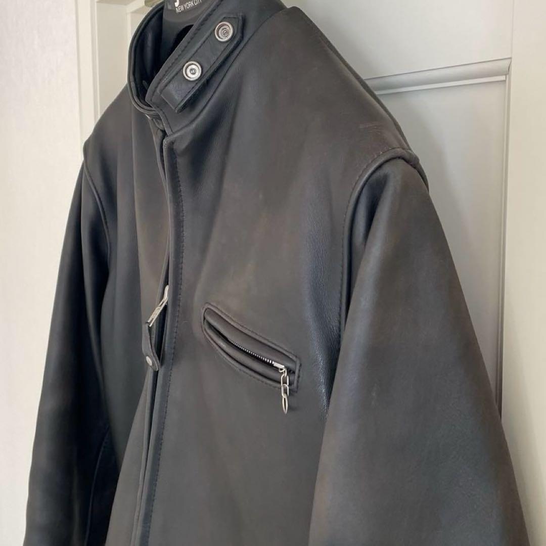 Schott 641 レザー シングルライダースジャケット 40 ショット