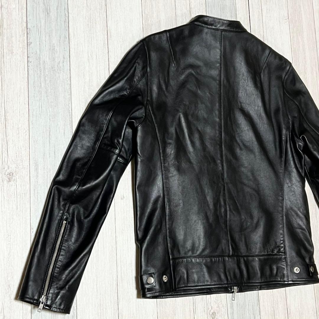 ジャーナルスタンダード　レザージャケット ノーカラー　シングルライダース　羊革