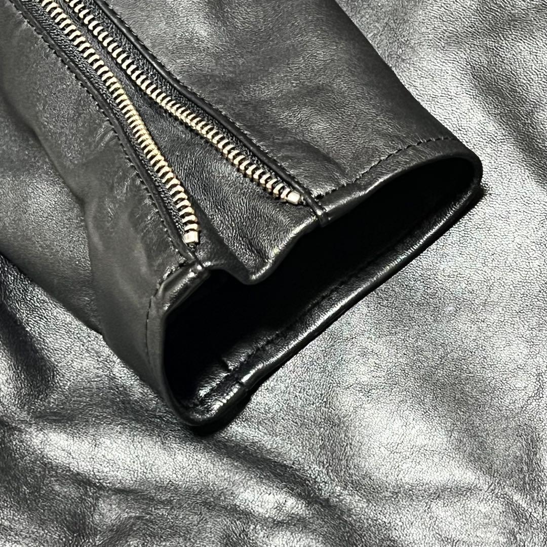 ジャーナルスタンダード　レザージャケット ノーカラー　シングルライダース　羊革