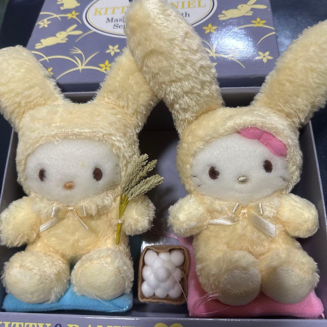 希少 Vivitix お月見 キティ&ダニエル 9月2002年 ぬいぐるみセット