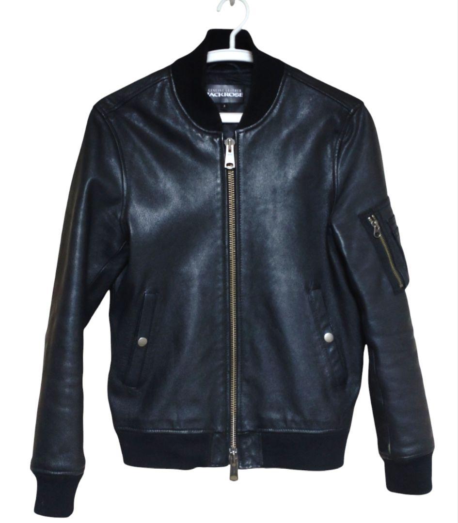美品 JACKROSE 本革 レザージャケット ブラック M〜L ダブルジップ