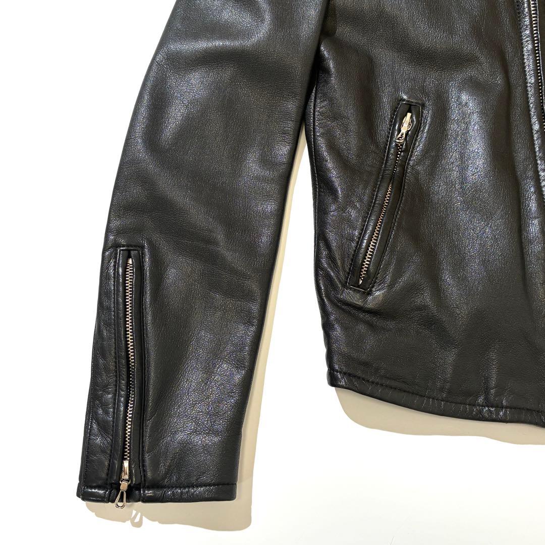 LITHUM HOMME リチウムオム シングルライダースジャケット カウレザー