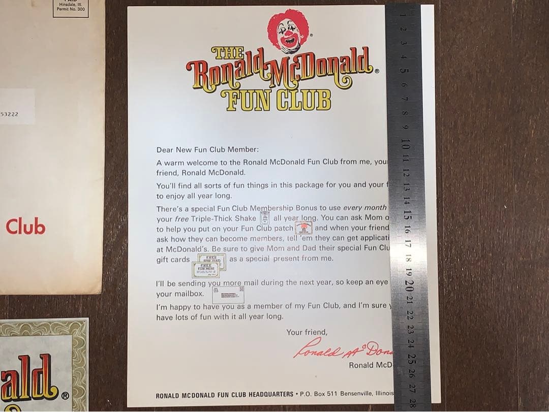1970 アメリカ　マクドナルド　紙もの　ヴィンテージ　レア　印刷物
