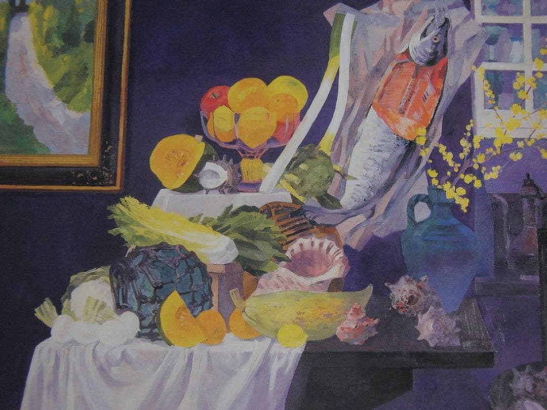 宮下実、【黄梅の頃】、希少な額装用画集より、新品額装付、状態良好