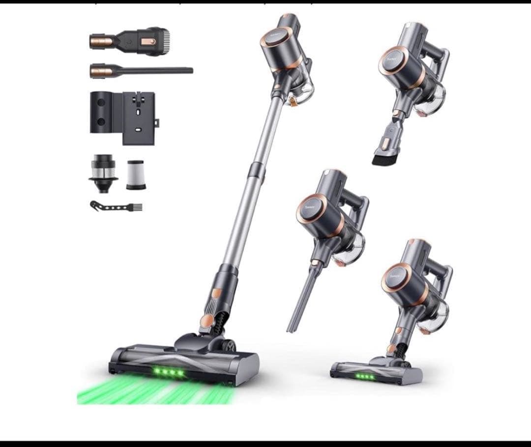 掃除機 コードレス 75Kpa超強力吸引 自立式 55分連続稼働 サイクロン