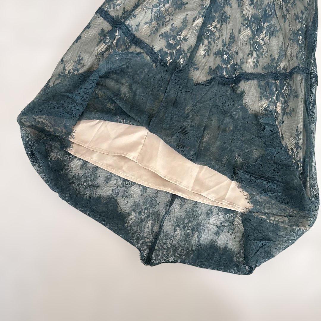 【美品】Dorry doll ショルダーギャザーラッセルレースワンピース　M