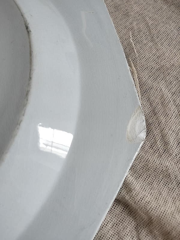 フランス アンティーク クレイユモントロー オクトゴナル 陶器 34cm