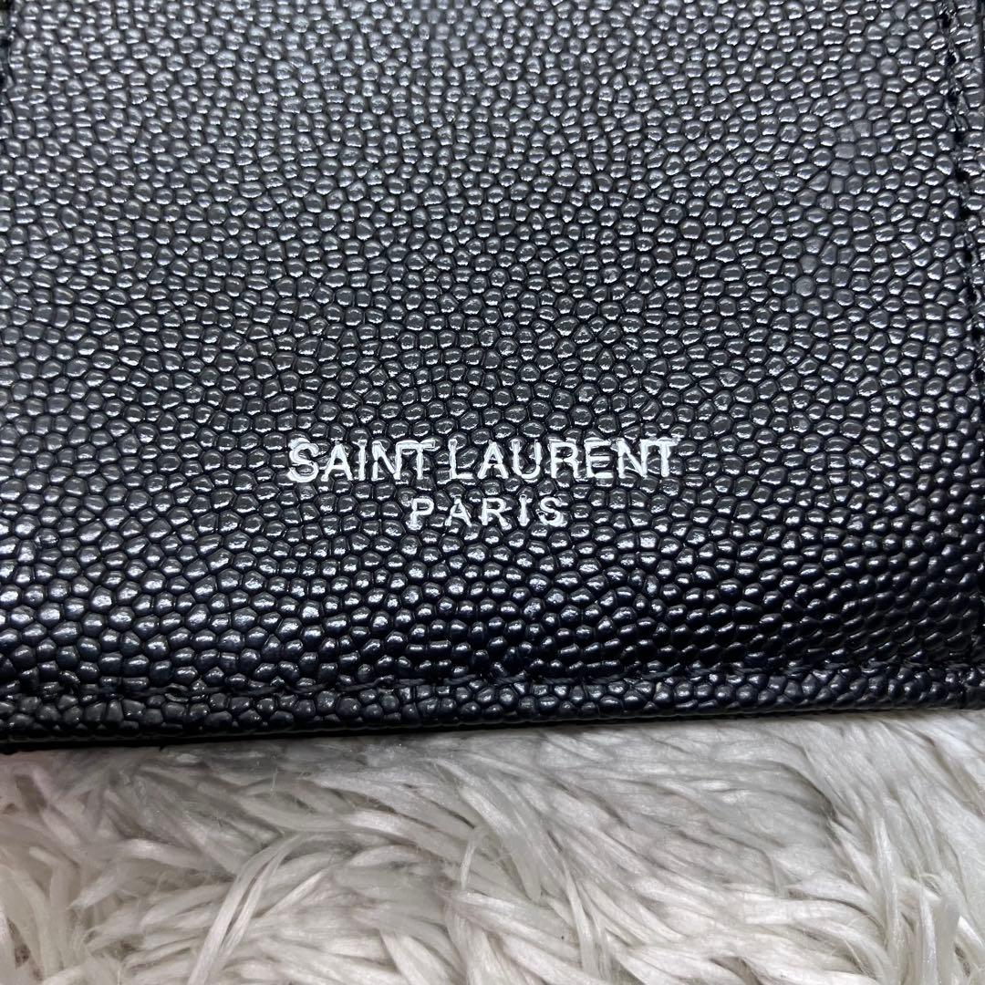 美品✨ サンローラン 三つ折り財布 カサンドラ キャビアスキンYSL レター型