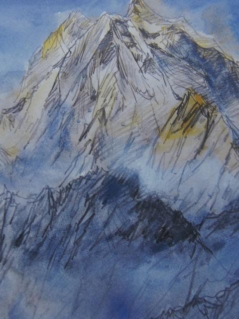 福王寺法林、【ヒマラヤの朝】、希少な額装用画集より、新品額装付