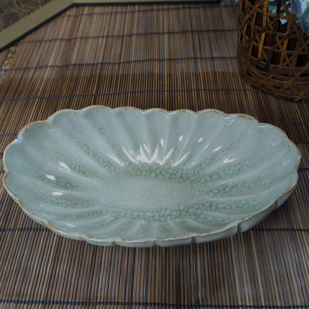 江戸期 尾張徳川家 御用窯 御深井焼 菊割向付皿　五客