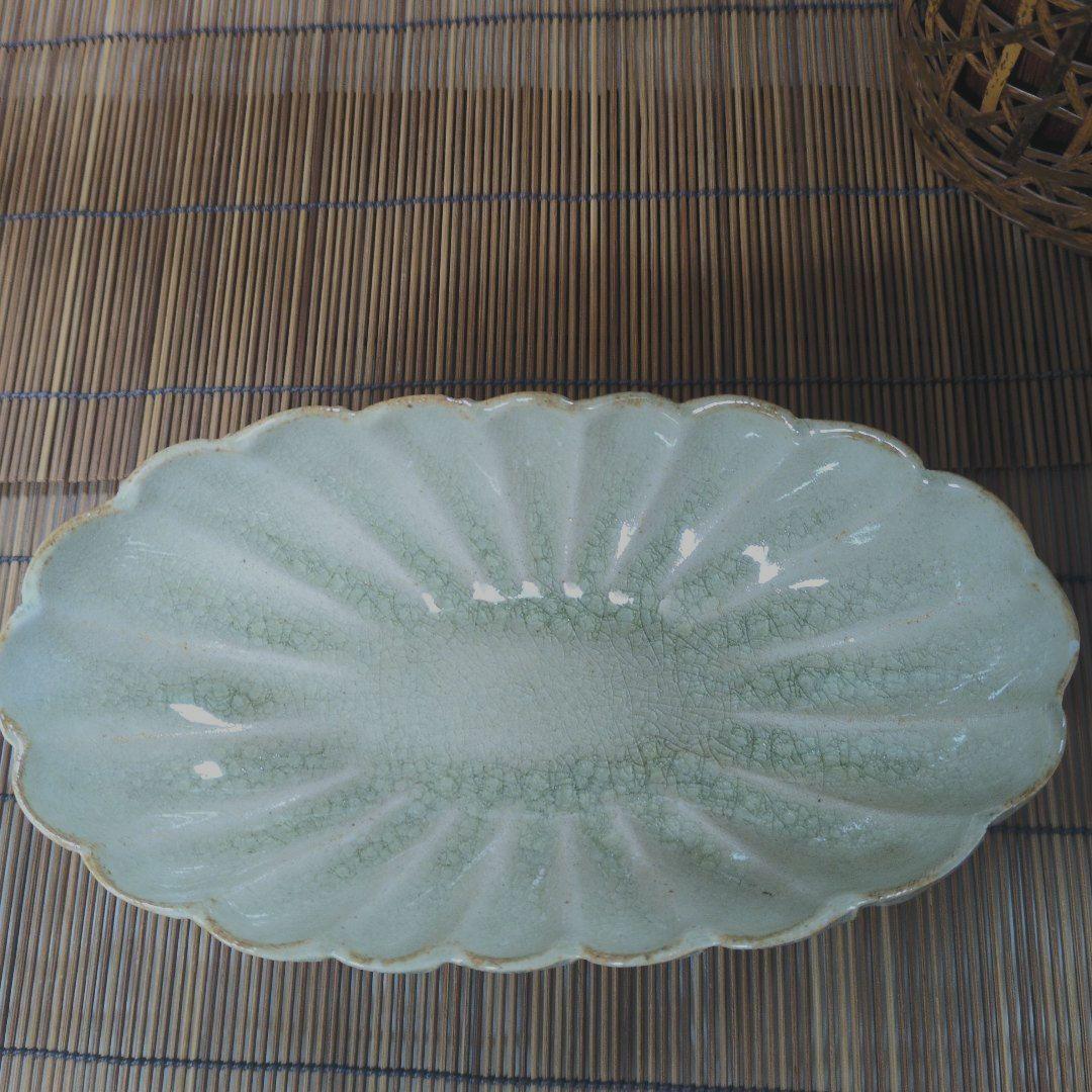 江戸期 尾張徳川家 御用窯 御深井焼 菊割向付皿　五客