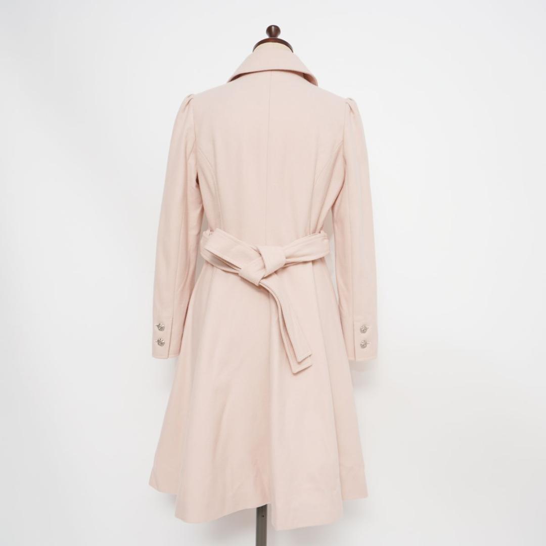 Rene カメリアボタンチェスターコート Aライン ピンク サイズ34*JD61