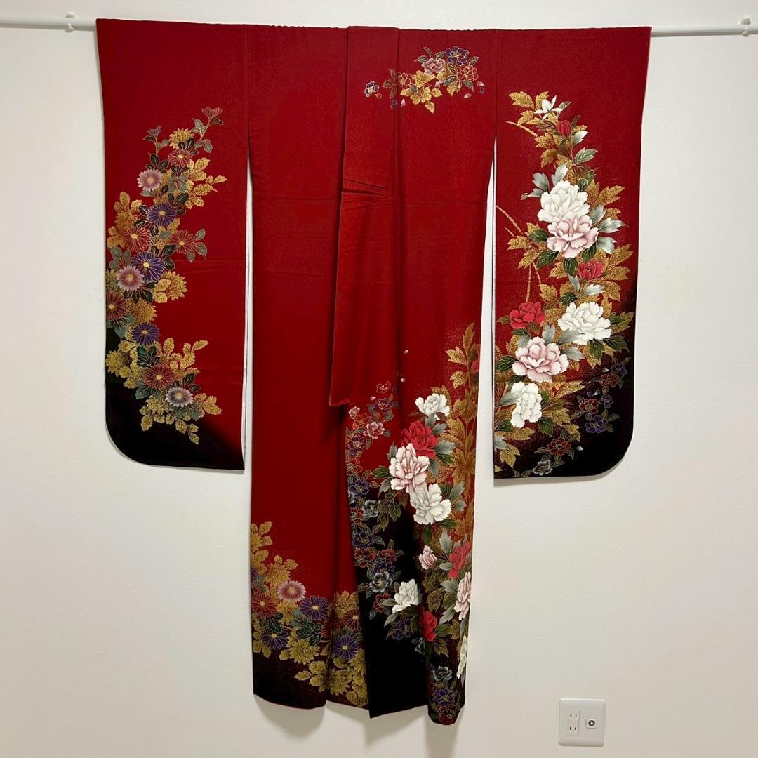 KP1787 振袖 身丈163cm 正絹 着物 成人式