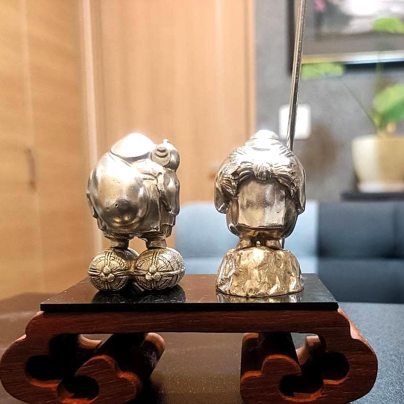 【純銀製】恵比須様・大黒様2体セット【縁起物】川崎貯蓄銀行