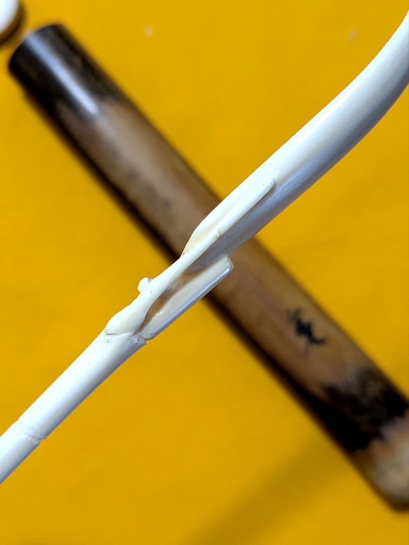 【閉店売り尽し】手彫茶杓　短寸笹之葉型（箱入・仕覆寸）