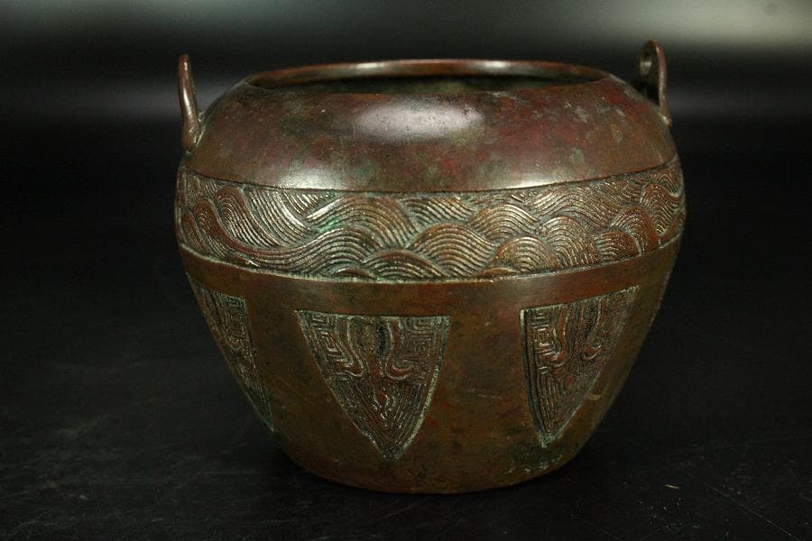 茶道具 奇木 手付 煙草盆 古銅火入 香炉 珍品(K-YC391)