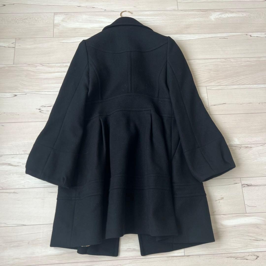 バーバリーブルーレーベル　ウールコート　チェック　Aライン　フレアスリーブ