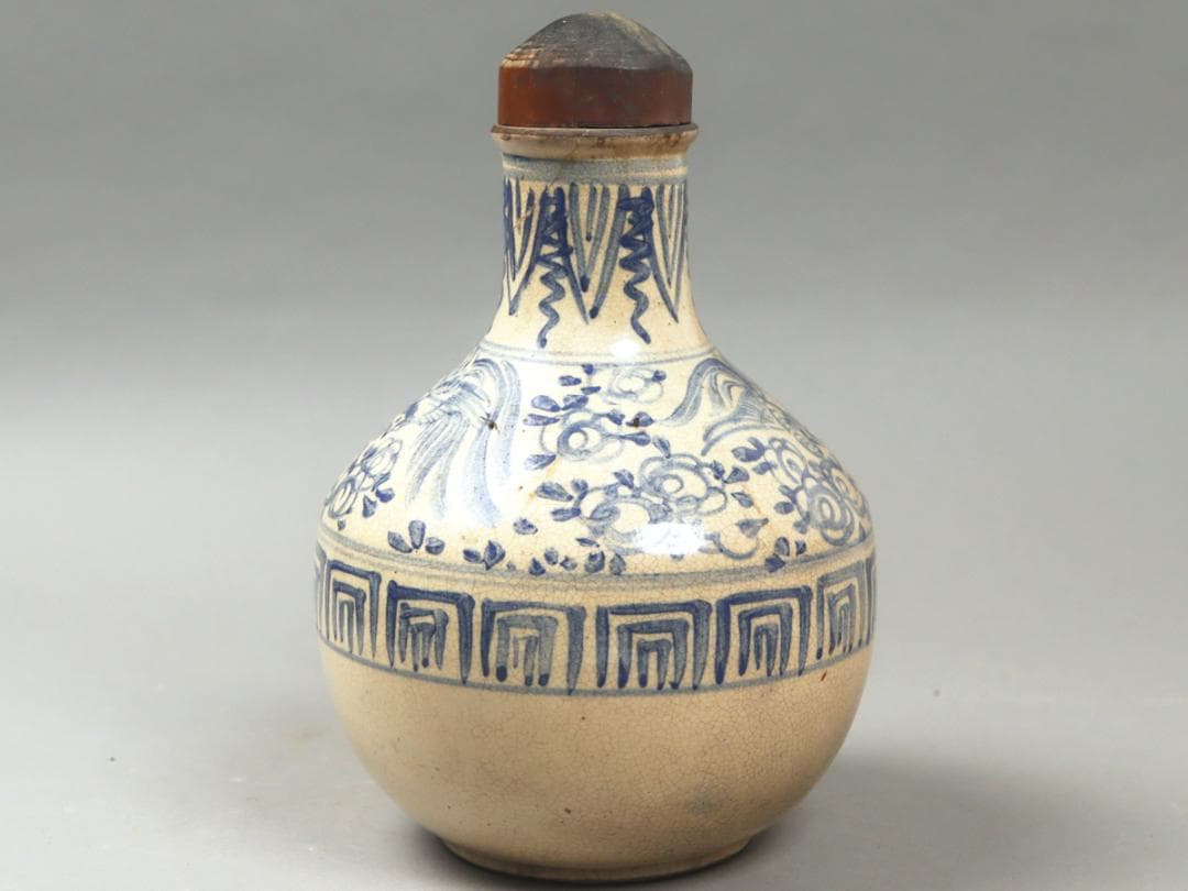 呉須 鳳凰 水注形花瓶