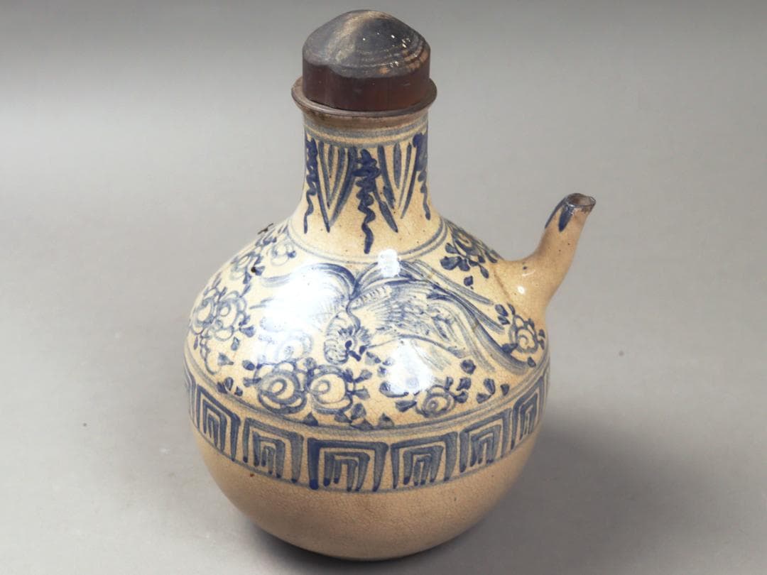 呉須 鳳凰 水注形花瓶