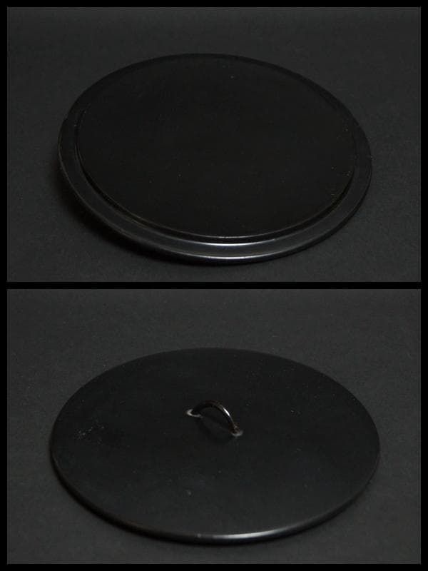 民国期 粉彩色絵『美人漢詩文』飾壺 水指 木製漆蓋付★時代物★茶事/茶道具