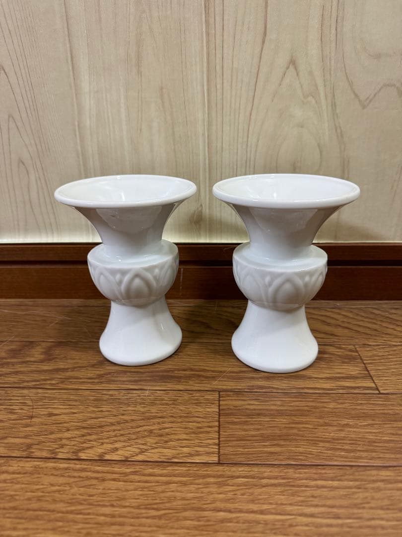 2531 深川製磁　白磁　花瓶　2客