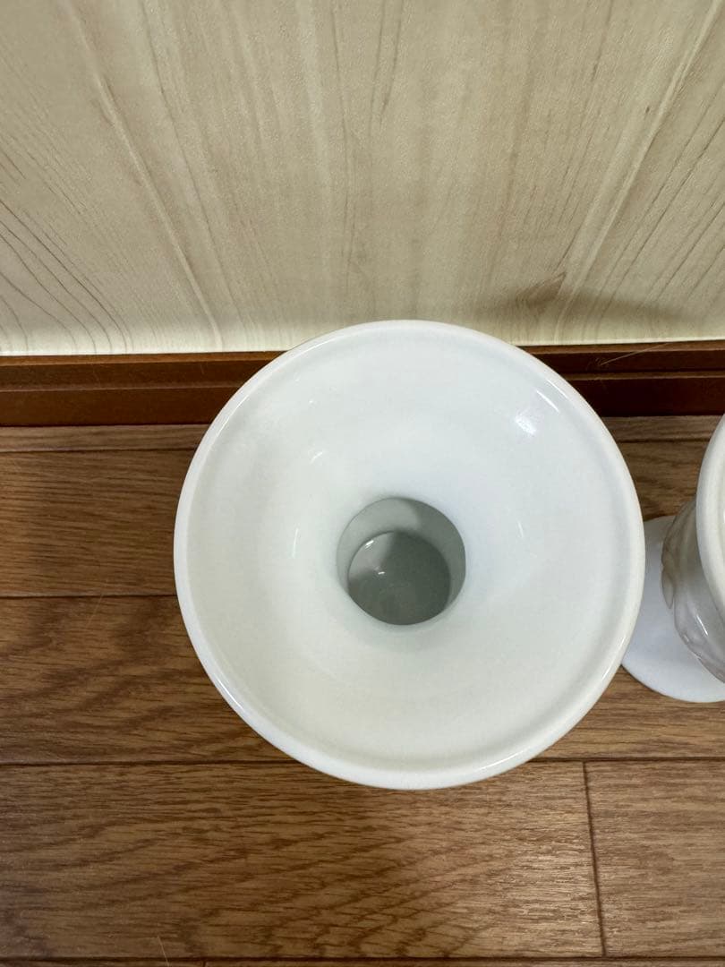 2531 深川製磁　白磁　花瓶　2客