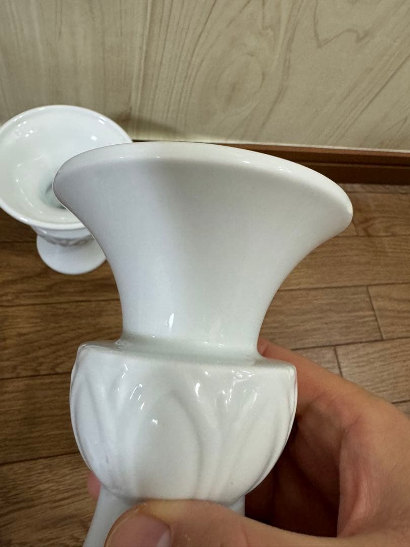 2531 深川製磁　白磁　花瓶　2客