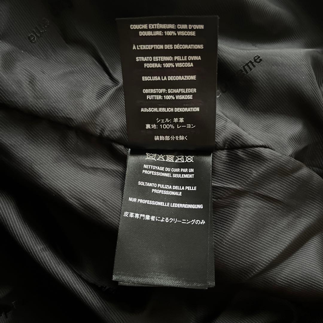 Supreme Schott フーディーレザーボンバージャケット 黒 L