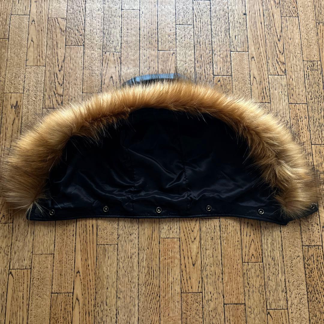 Supreme Schott フーディーレザーボンバージャケット 黒 L