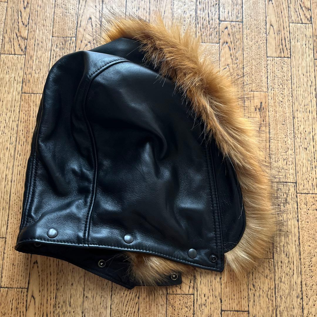 Supreme Schott フーディーレザーボンバージャケット 黒 L