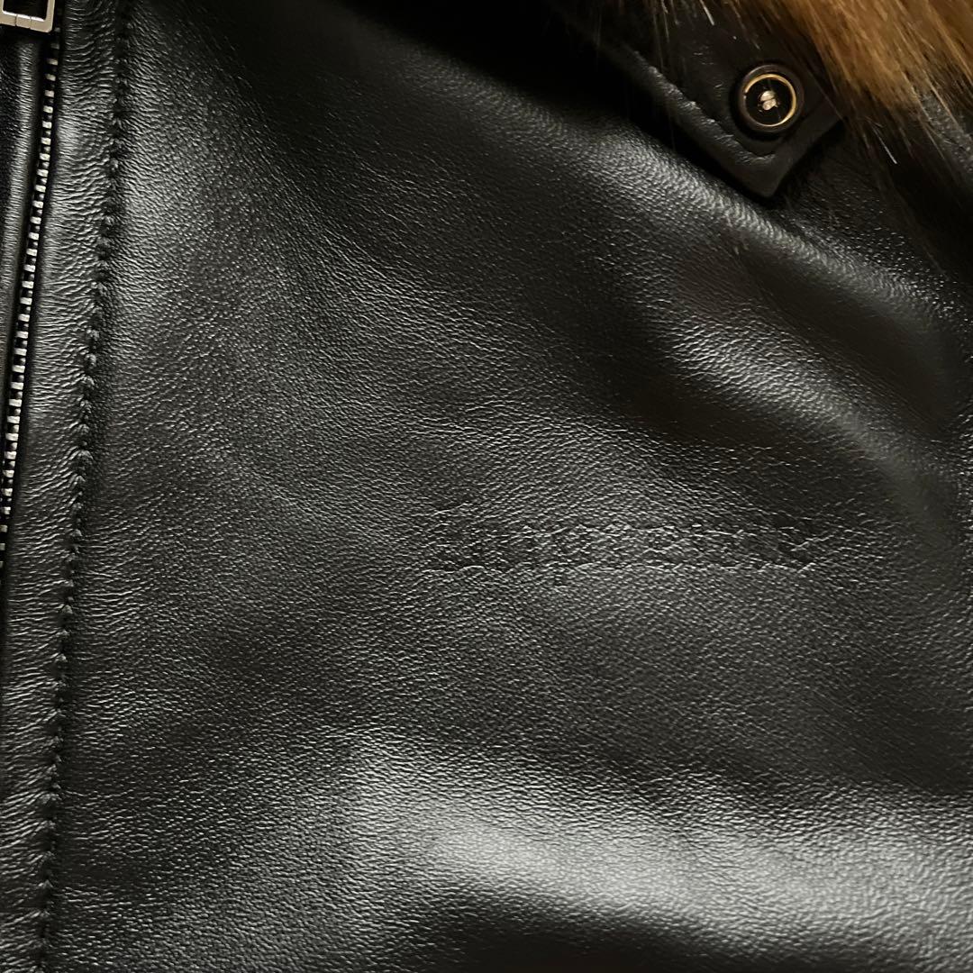 Supreme Schott フーディーレザーボンバージャケット 黒 L