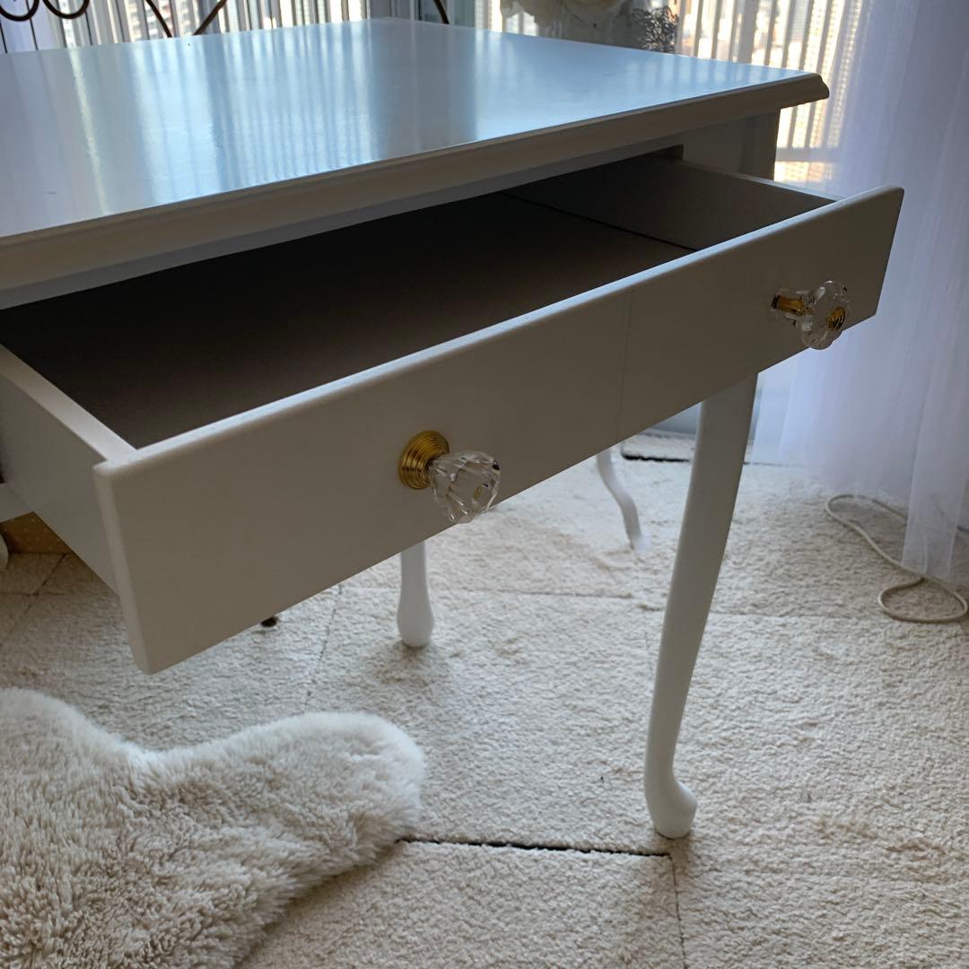 パソコンデスク コンソールデスク　白家具