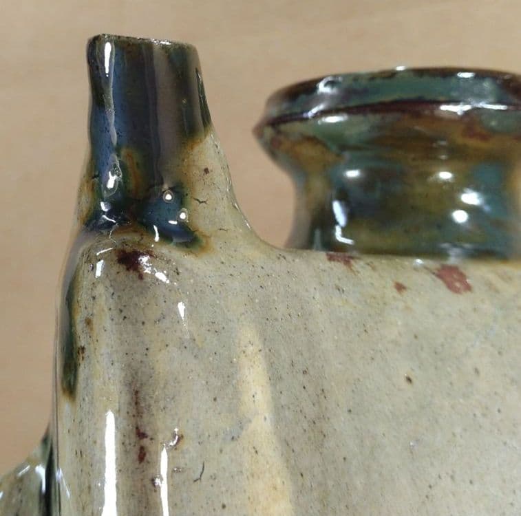 【本物保証】金城次郎 魚紋抱瓶 共箱 栞 人間国宝 壺屋焼 壷屋焼 双魚紋抱瓶