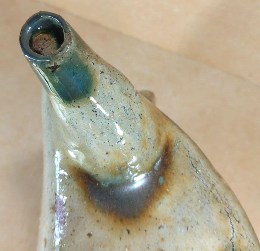 【本物保証】金城次郎 魚紋抱瓶 共箱 栞 人間国宝 壺屋焼 壷屋焼 双魚紋抱瓶