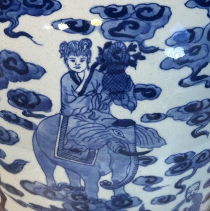 S8016　大清擁正年製　青花　唐物　大花瓶　中国古玩　花瓶　花器