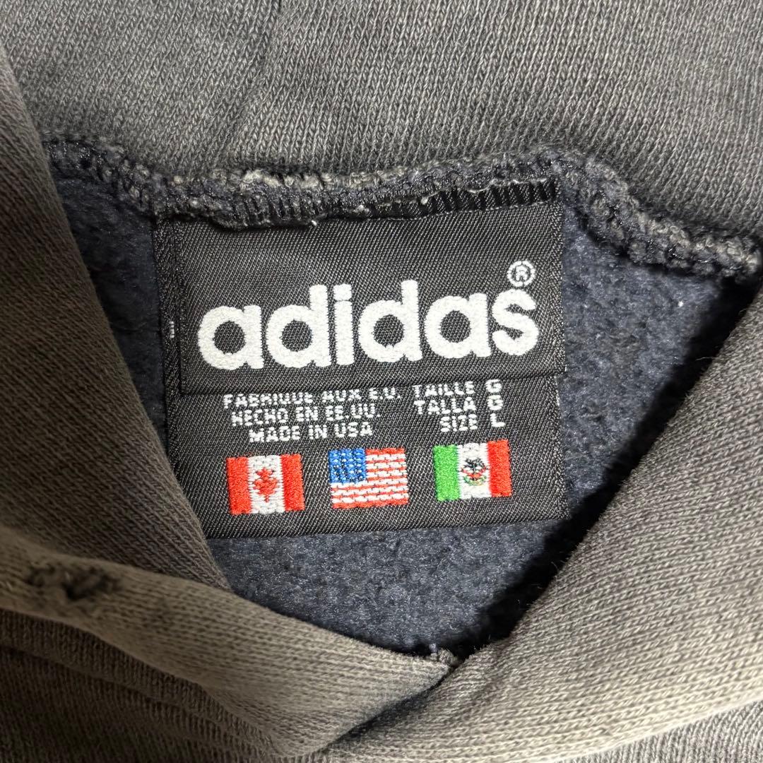 80s adidas Lサイズ　短丈　フェード　ブラック　ヴィンテージ　古着