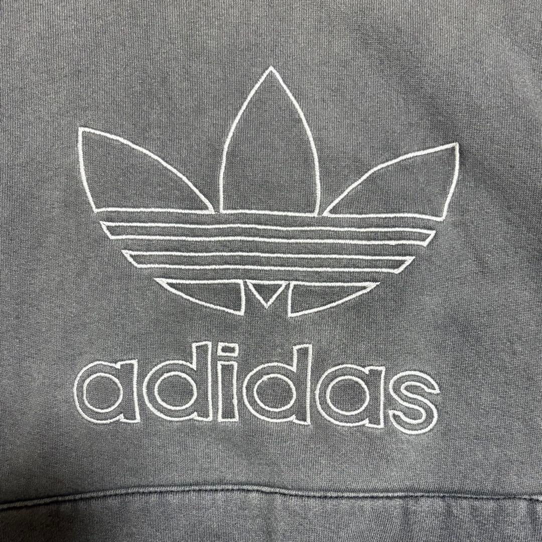 80s adidas Lサイズ　短丈　フェード　ブラック　ヴィンテージ　古着