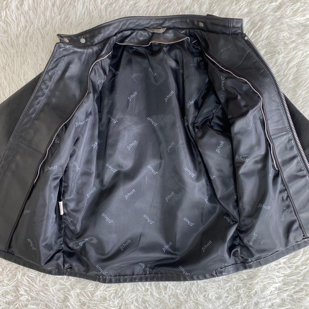 【美品】SCHOTT　641 シングルライダースジャケット　黒　38 L相当
