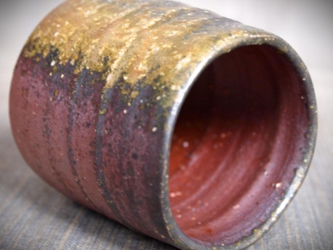 金重晃介【師＆父：金重陶陽】備前《窯変》湯のみ★共箱・栞