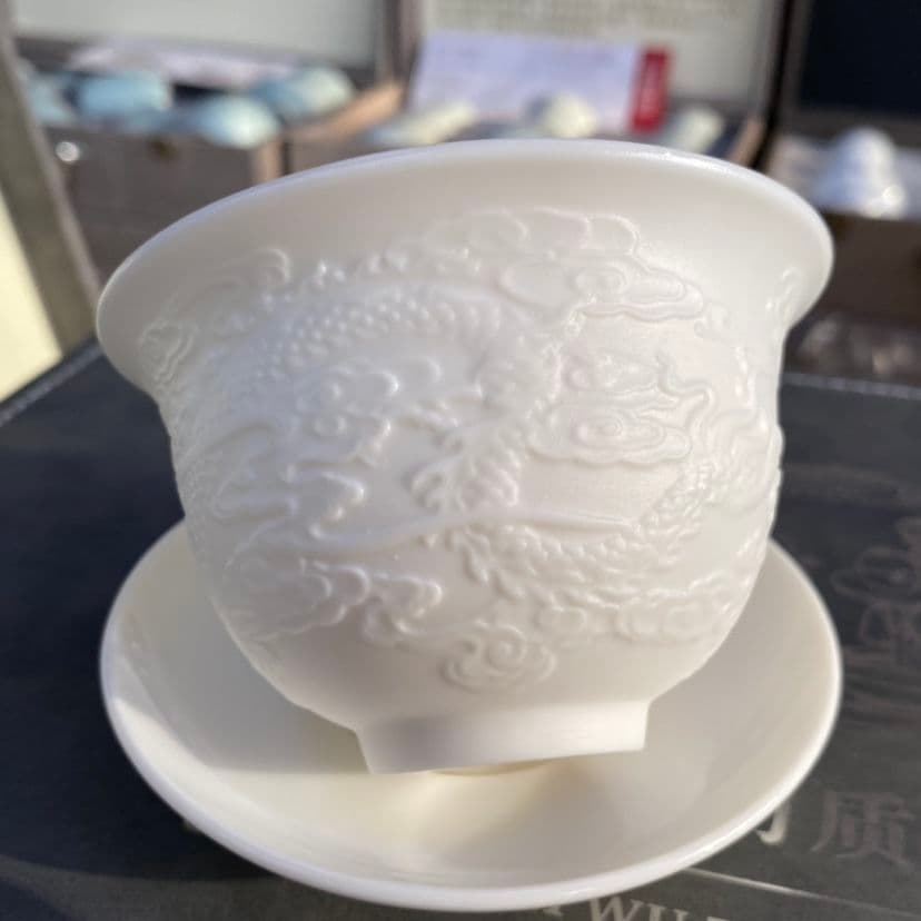 中国茶器 浮彫り龍紋功夫茶器セット 新品未使用