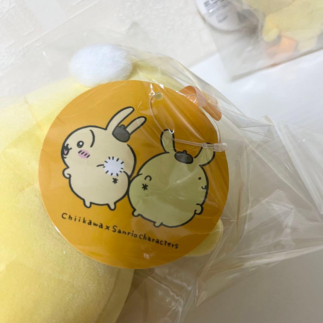 ちいかわ うさぎ ポムポムプリン ぬいぐるみ ストラップ サンリオコラボ