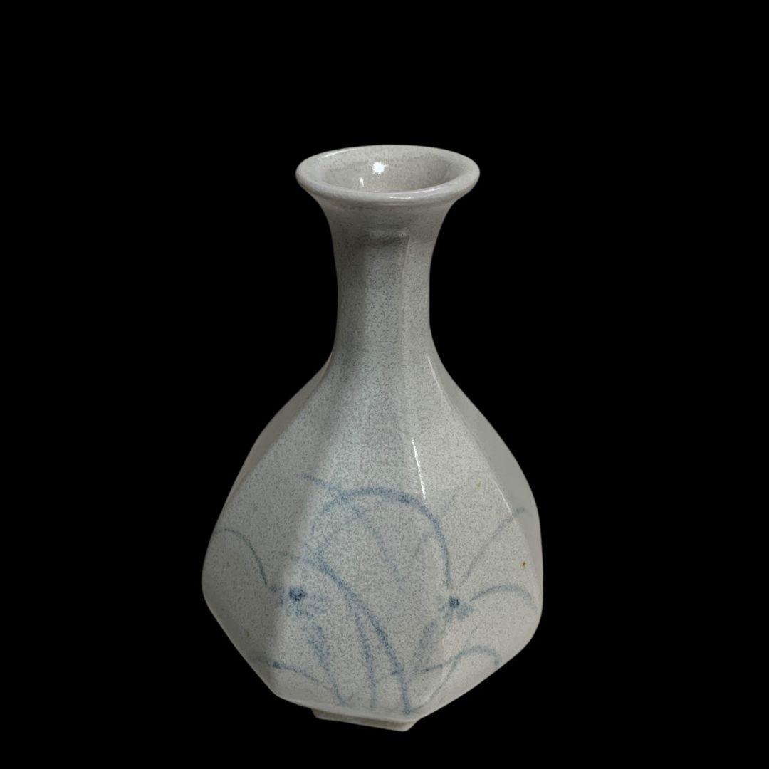 古松淳志 染付 秋草紋瓶 徳利