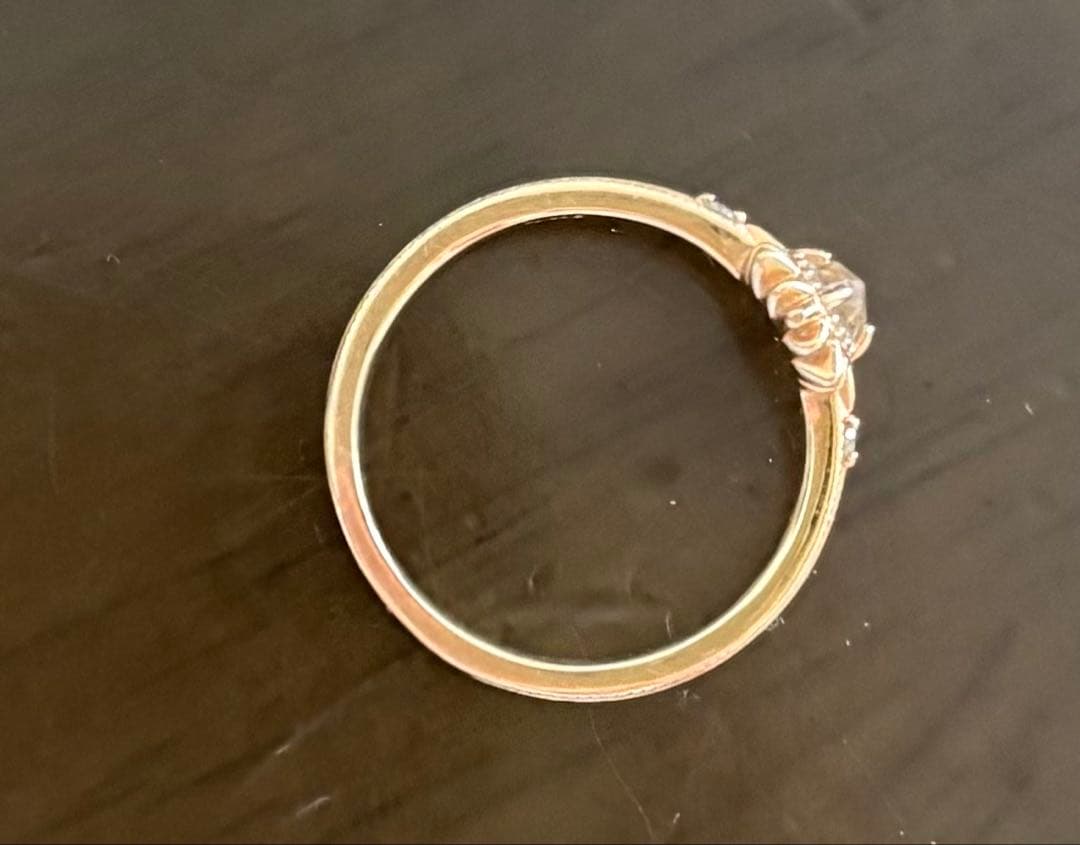 ［極美品］agete アガット　K10ピンキーリング　太陽モチーフ　4号サイズ