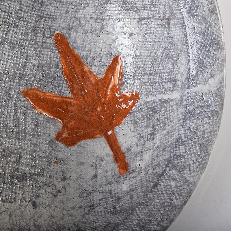 北大路魯山人作　布目紅葉小鉢　五客　共布　黒田陶々庵極め箱　F　R8458B