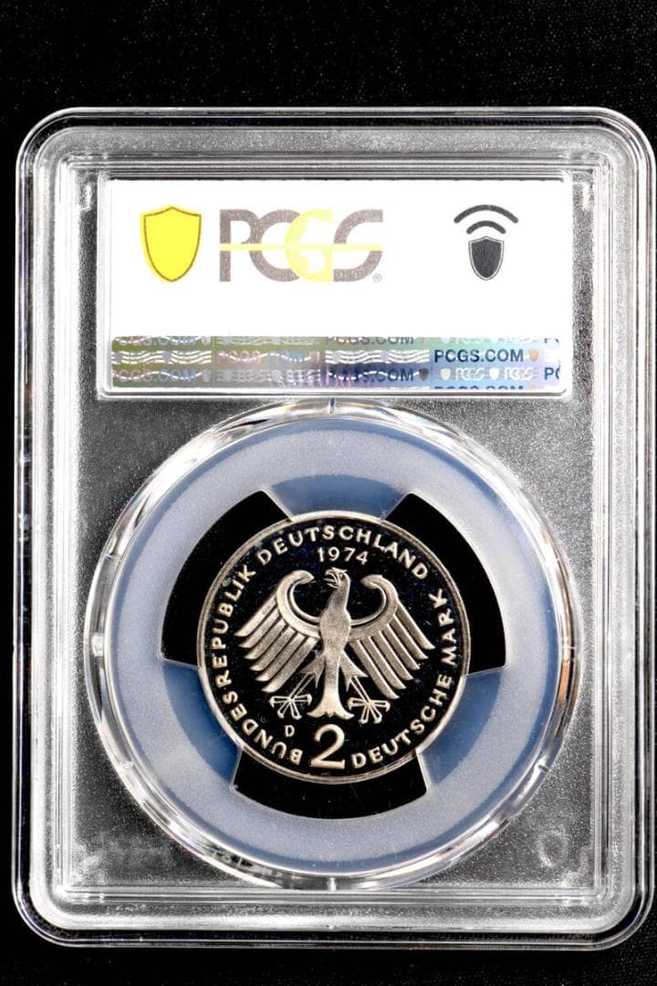 ⭐️【PCGS PR68DCAM 】1974-D ドイツ 2Mk銀貨 Heuss
