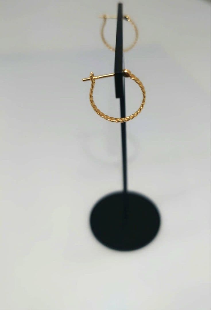 美品！k18YG フープ ピアス喜平チェーン