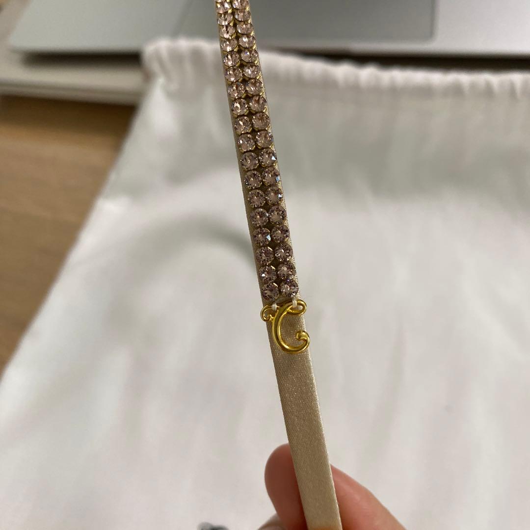 新品クリスタルメッシュ ヘアバンド(ピンク)