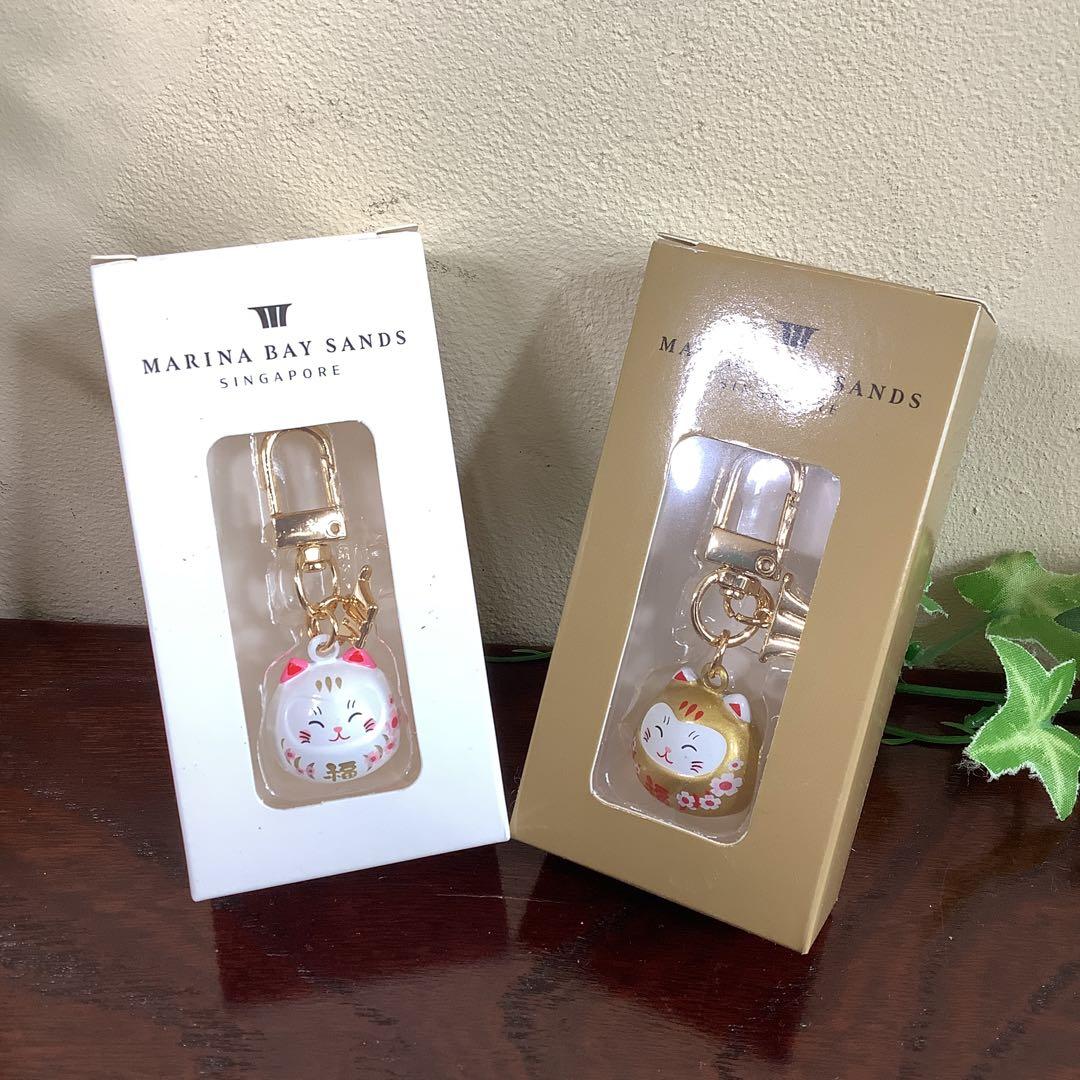 【開運】シンガポール マリーナベイサンズ 水琴鈴 招き猫 金 銀 非売品 水琴窟